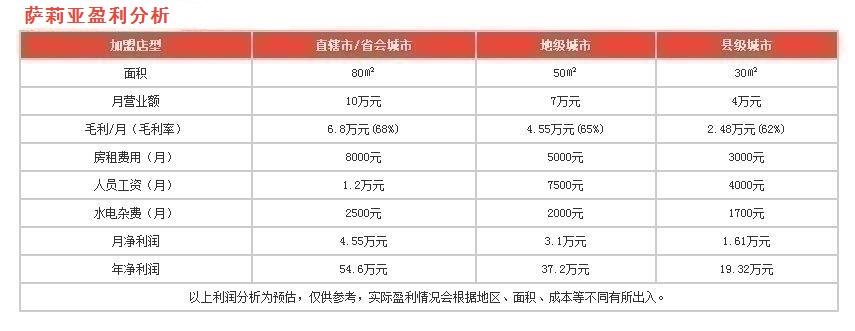 薩莉亞盈利分析